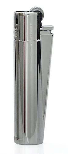 Clipper Metall Large Feuerzeug Gas - 1x Feuerzeug Edles Design inkl. Geschenk Box + DHB (Silver - Glänzend) von DHOBIA