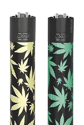 Clipper Metall Large Original Limited Edition + Dhobia Clipper (2er Set Green+Gold Leaves Black Cup) von DHOBIA