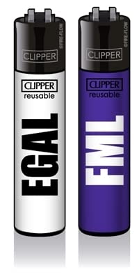 Clipper Original Classic Large Feuerzeuge Lighter Frühjahr Kollektion 2022 / 2er-8er Set+1 x DHOBIA Clipper Feuerzeug Gratis (Impact #4 2er Set Egal+FML) von DHOBIA