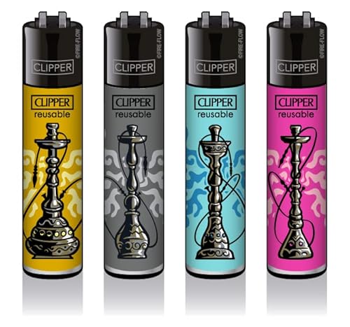 Clipper Original Classic Large Feuerzeuge Lighter Frühjahr Kollektion 2022 / 2er-8er Set+1 x DHOBIA Clipper Feuerzeug Gratis (Shisha #2) von DHOBIA