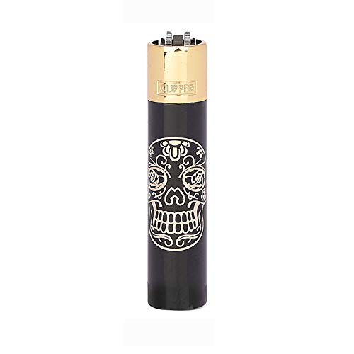 Dhobia Clipper Feuerzeug Metall - Limited Edition 2020 (Mexican Skull Gold) von DHOBIA