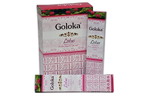 Goloka Räucherstäbchen Lotus Incense Stick 3/6/ 12/24 Gratis Halter (24x Goloka Lotus) von DHOBIA