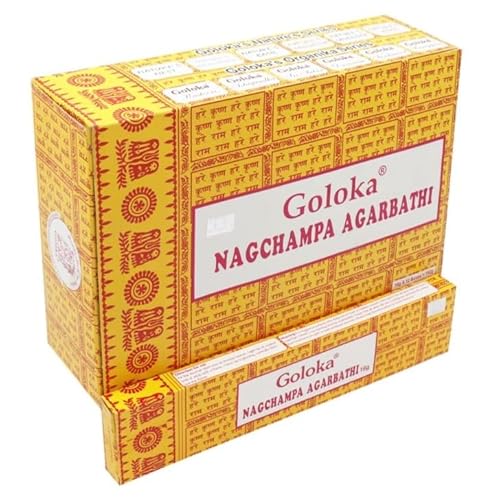 Goloka Räucherstäbchen Nag Champa Incense Stick 3/6/ 12/24 Gratis Halter (24x Goloka Nag Champa) von DHOBIA