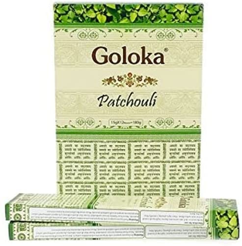 Goloka Räucherstäbchen Patchouli Incense Stick 3/6/ 12/24 Gratis Halter (24x Goloka Patchouli) von DHOBIA