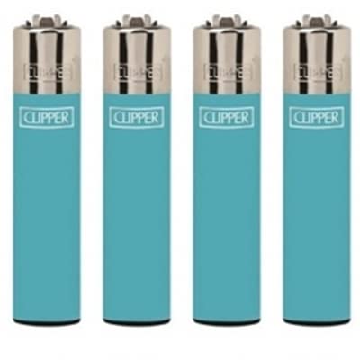 Original Clipper Feuerzeuge Einfarbig 4er Set (z.B. Soft Touch, Crystal, Metalic, solid Fluro) + 1 Clipper DHOBIA Feuerzeug GRATIS (Solid Branded Blau) von DHOBIA