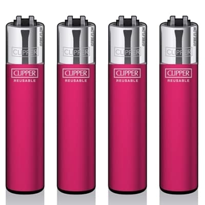 Original Clipper Feuerzeuge Einfarbig 4er Set (z.B. Soft Touch, Crystal, Metalic, solid Fluro) + 1 Clipper DHOBIA Feuerzeug GRATIS (Solid Fluroesc. Pink) von DHOBIA