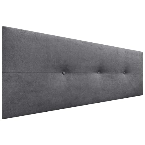 DHOME AQUALINE Pro Kopfteil aus Kunstleder oder Stoff für Kopfteile, gepolstertes Kopfteil, luxuriöses Bett (Stoff Aschgrau, 135 cm (Betten 120/135/140)) von DHOME