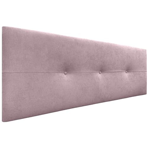 DHOME AQUALINE Pro Kopfteil aus Kunstleder oder Stoff für Kopfteile, gepolstertes Kopfteil, luxuriöses Bett (rosa Stoff, 145 cm (Betten 120/135/140)) von DHOME