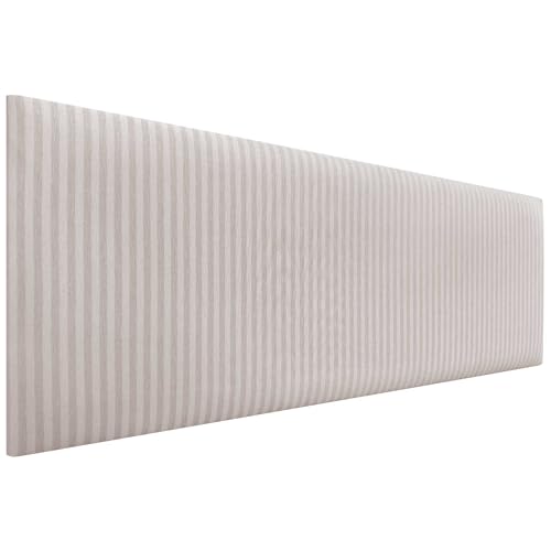 DHOME Exklusives Glatt Gepolstertes Kopfteil Serie Luxury Edition Wandmontage Akustisch Absorbierend Kopfstütze für Bett und Schlafzimmer (Cream, 140cm, 4cm Dicke) von DHOME