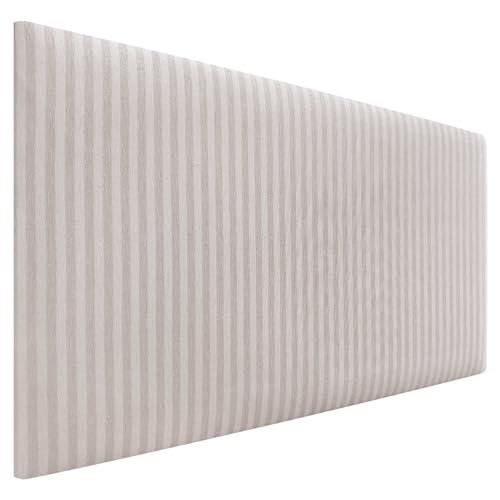 DHOME Exklusives Glatt Gepolstertes Kopfteil Serie Luxury Edition Wandmontage Akustisch Absorbierend Kopfstütze für Bett und Schlafzimmer (Cream, 80cm, 4cm Dicke) von DHOME