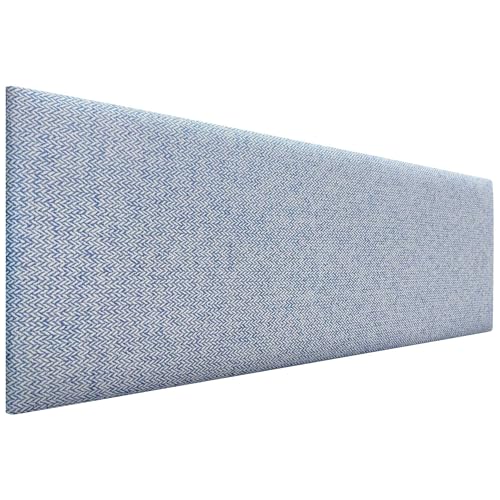 DHOME Exklusives Glatt Gepolstertes Kopfteil Serie Luxury Edition Wandmontage Akustisch Absorbierend Kopfstütze für Bett und Schlafzimmer (Espigas Azul, 160cm, 8cm Dicke) von DHOME