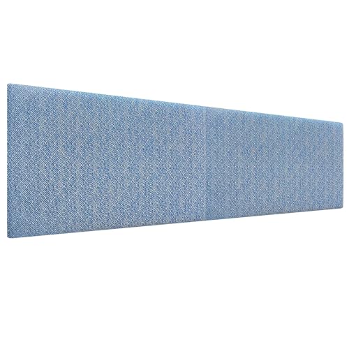 DHOME Exklusives Glatt Gepolstertes Kopfteil Serie Luxury Edition Wandmontage Akustisch Absorbierend Kopfstütze für Bett und Schlafzimmer (Ethnic Blue, 220cm, 8cm Dicke) von DHOME