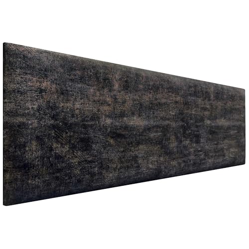 DHOME Exklusives Glatt Gepolstertes Kopfteil Serie Luxury Edition Wandmontage Akustisch Absorbierend Kopfstütze für Bett und Schlafzimmer (Luxurious Black, 150cm, 8cm Dicke) von DHOME