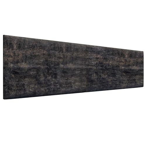 DHOME Exklusives Glatt Gepolstertes Kopfteil Serie Luxury Edition Wandmontage Akustisch Absorbierend Kopfstütze für Bett und Schlafzimmer (Luxurious Black, 200cm, 8cm Dicke) von DHOME