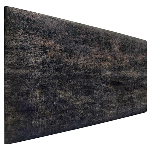 DHOME Exklusives Glatt Gepolstertes Kopfteil Serie Luxury Edition Wandmontage Akustisch Absorbierend Kopfstütze für Bett und Schlafzimmer (Luxurious Black, 90cm, 8cm Dicke) von DHOME