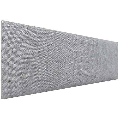 DHOME Exklusives Glatt Gepolstertes Kopfteil Serie Luxury Edition Wandmontage Akustisch Absorbierend Kopfstütze für Bett und Schlafzimmer (Silver Grey, 135cm, 4cm Dicke) von DHOME