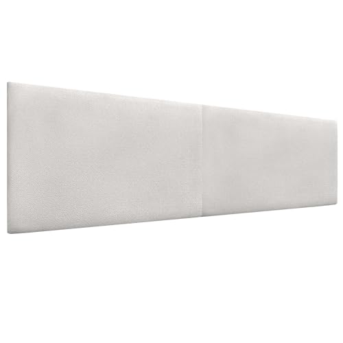 DHOME Exklusives Glatt Gepolstertes Kopfteil Serie Luxury Edition Wandmontage Akustisch Absorbierend Kopfstütze für Bett und Schlafzimmer (Silver Nacar, 200cm, 8cm Dicke) von DHOME