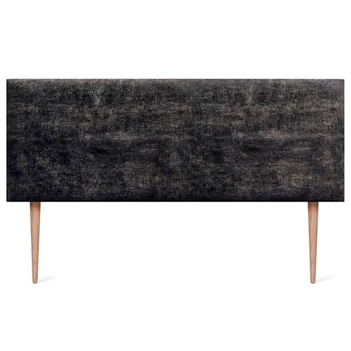 DHOME Exklusives Glatt Gepolstertes Kopfteil Serie Luxury Edition mit Beinen Wandmontage Akustisch Absorbierend Kopfstütze für Bett und Schlafzimmer (Luxurious Black, 160cm, 4cm Dicke) von DHOME