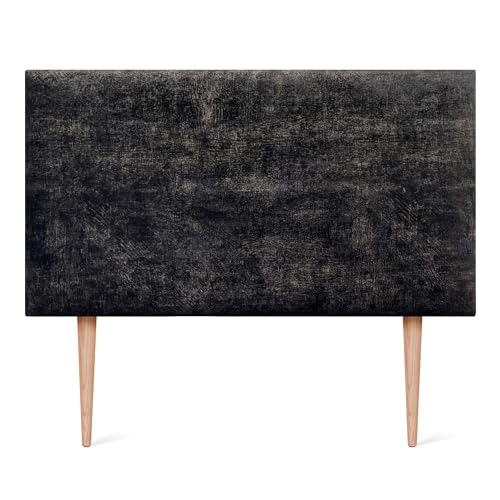 DHOME Exklusives Glatt Gepolstertes Kopfteil Serie Luxury Edition mit Beinen Wandmontage Akustisch Absorbierend Kopfstütze für Bett und Schlafzimmer (Luxurious Black, 95cm, 4cm Dicke) von DHOME