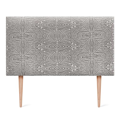 DHOME Exklusives Glatt Gepolstertes Kopfteil Serie Luxury Edition mit Beinen Wandmontage Akustisch Absorbierend Kopfstütze für Bett und Schlafzimmer (Tribal, 90cm, 4cm Dicke) von DHOME