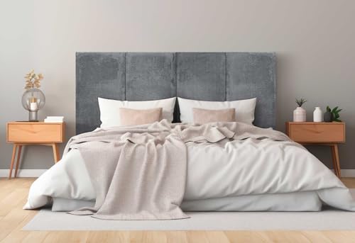DHOME Gepolstertes Kopfteil Premium Cord Schmutzabweisend Modulares Design Vertikal Selbstklebend Bett Kopfteil Schlafzimmer gepolstertes Bettzeug (Dunkelgrau, 95cm, Höhe 135cm, x2) von DHOME