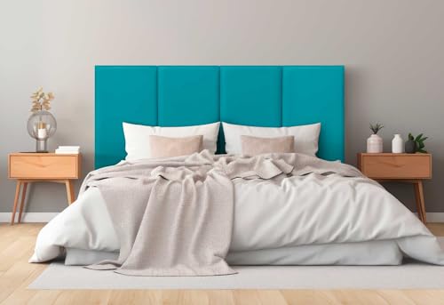 DHOME Gepolstertes Kopfteil aus Premium Kunstleder Fleckenabweisend Vertikales modulares Design Selbstklebend Bettkopfteil für Schlafzimmer Gepolstert (Türkis, 90cm, Höhe 80cm, x2) DHOME Gepolstertes Kopfteil aus Premium Kunstleder Fleckenabweisend Vertikales modulares Design Selbstklebend Bettkopfteil für Schlafzimmer Gepolstert (Türkis, 90cm, Höhe 80cm, x2) von DHOME