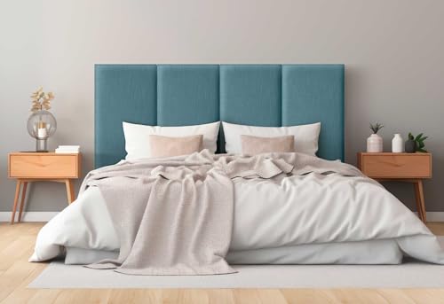 DHOME Gepolstertes Kopfteil Leinen Natürliches Glattes Fleckenbeständiges Modulares Design Vertikales Selbstklebendes Bett Kopfteil Schlafzimmer Polsterung (Türkis, 80cm, Höhe 135cm, x2) DHOME Gepolstertes Kopfteil Leinen Natürliches Glattes Fleckenbeständiges Modulares Design Vertikales Selbstklebendes Bett Kopfteil Schlafzimmer Polsterung (Türkis, 80cm, Höhe 135cm, x2) von DHOME