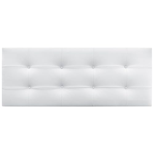 DHOME Kopfteil, Capitoné Bett Kopfteile. Gepolstertes Kopfteil ACUALINE Stoff und Kunstleder. Kopfteile für Doppel- und Einzelbetten. (Kunstleder Weiß, 160x60 (Betten 150/160)) von DHOME