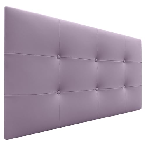 DHOME Kopfteil Capitone gepolstert Kunstleder oder Stoff Acualine 8cm Dicke New Range Farben Bett Kopfteil gepolstert Bettzeug Schlafzimmer (Kunstleder Lila, 105x60cm (105)) von DHOME