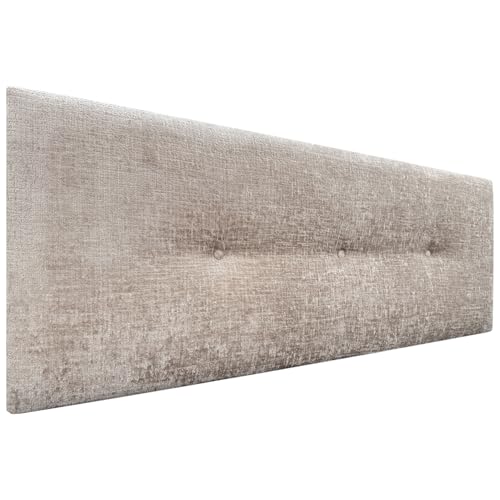 DHOME Kopfteil Natürliche Wolle Finish mit Knöpfen gepolstert Kopfteil Bett Schlafzimmer gepolstert Bettwäsche Winter Luxury (Beige Wolle, 145x50cm (135/140)) von DHOME