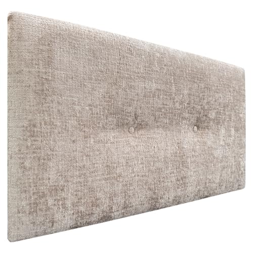 DHOME Kopfteil Natürliche Wolle Finish mit Knöpfen gepolstert Kopfteil Bett Schlafzimmer gepolstert Bettwäsche Winter Luxury (Beige Wolle, 90x50cm (80/90)) von DHOME