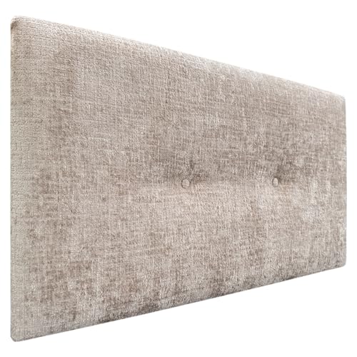 DHOME Kopfteil Natürliche Wolle Finish mit Knöpfen gepolstert Kopfteil Bett Schlafzimmer gepolstert Bettwäsche Winter Luxury (Beige Wolle, 95x50cm (90)) von DHOME