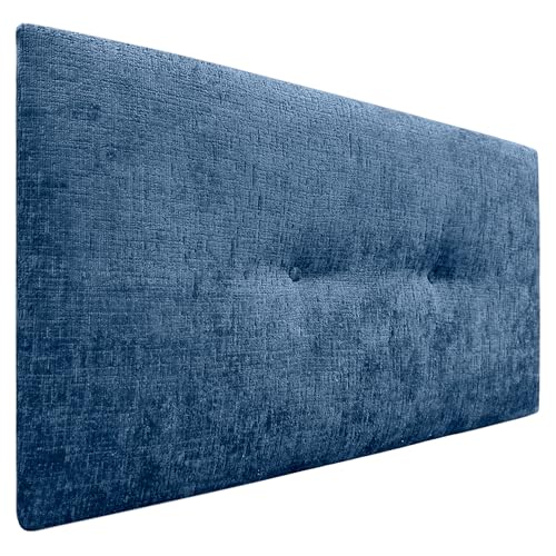 DHOME Kopfteil Natürliche Wolle Finish mit Knöpfen gepolstert Kopfteil Bett Schlafzimmer gepolstert Bettwäsche Winter Luxury (Blaue Wolle, 110x50cm (105)) von DHOME