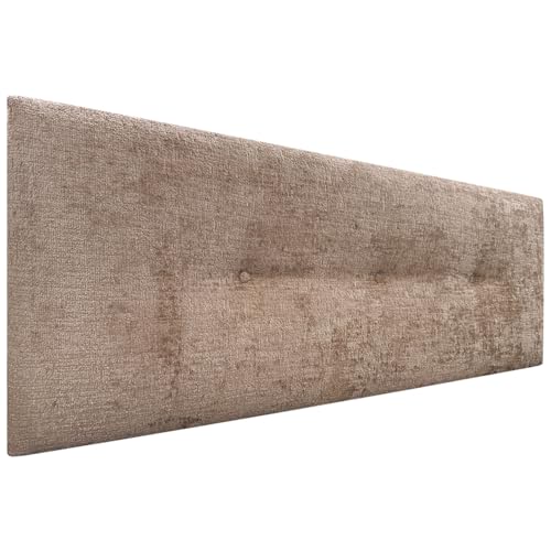 DHOME Kopfteil Natürliche Wolle Finish mit Knöpfen gepolstert Kopfteil Bett Schlafzimmer gepolstert Bettwäsche Winter Luxury (Braune Wolle, 160x50cm (150/160)) von DHOME