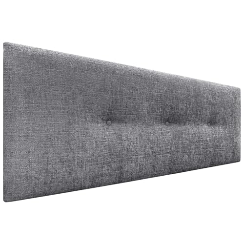 DHOME Kopfteil Natürliche Wolle Finish mit Knöpfen gepolstert Kopfteil Bett Schlafzimmer gepolstert Bettwäsche Winter Luxury (Graue Wolle, 135x50cm (120/135)) von DHOME