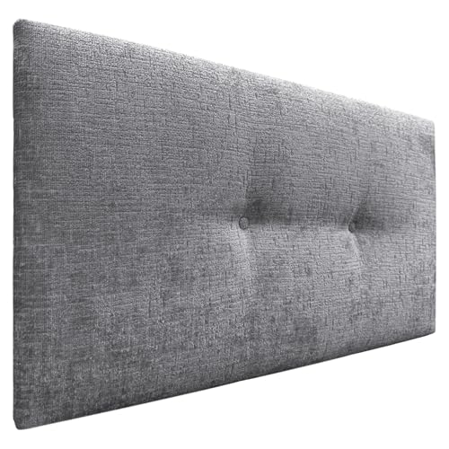 DHOME Kopfteil Natürliche Wolle Finish mit Knöpfen gepolstert Kopfteil Bett Schlafzimmer gepolstert Bettwäsche Winter Luxury (Graue Wolle, 95x50cm (90)) von DHOME