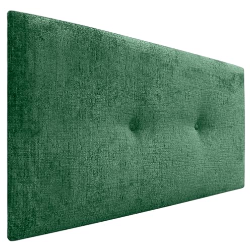 DHOME Kopfteil Natürliche Wolle Finish mit Knöpfen gepolstert Kopfteil Bett Schlafzimmer gepolstert Bettwäsche Winter Luxury (Grüne Wolle, 105x50cm (105)) von DHOME