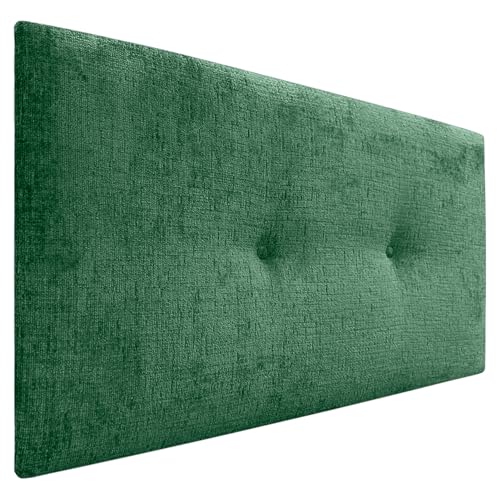DHOME Kopfteil Natürliche Wolle Finish mit Knöpfen gepolstert Kopfteil Bett Schlafzimmer gepolstert Bettwäsche Winter Luxury (Grüne Wolle, 95x50cm (90)) von DHOME