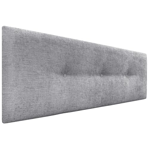 DHOME Kopfteil Natürliche Wolle Finish mit Knöpfen gepolstert Kopfteil Bett Schlafzimmer gepolstert Bettwäsche Winter Luxury (Hellgraue Wolle, 135x50cm (120/135)) von DHOME