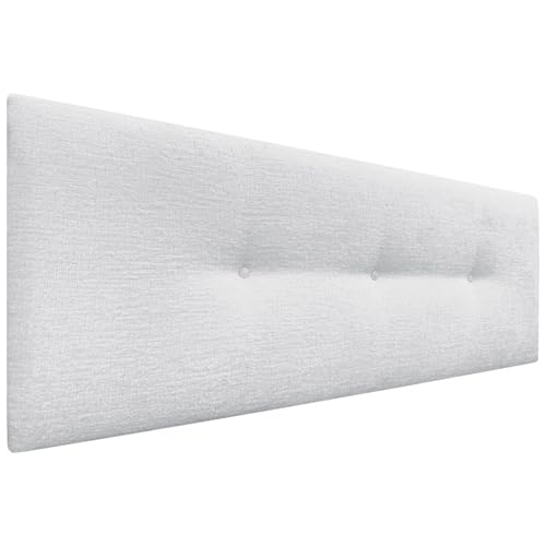 DHOME Kopfteil Natürliche Wolle Finish mit Knöpfen gepolstert Kopfteil Bett Schlafzimmer gepolstert Bettwäsche Winter Luxury (Weiß Wolle, 150x50cm (150)) von DHOME