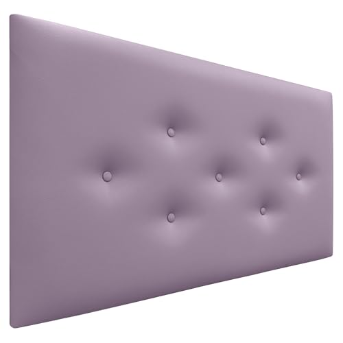 DHOME Kopfteil aus Kunstleder oder ACUALINE Stoff mit 3 versetzt angeordneten Knopfreihen Gepolstertes Luxus Kopfteil für Betten (Kunstleder Lila, 105cm) von DHOME