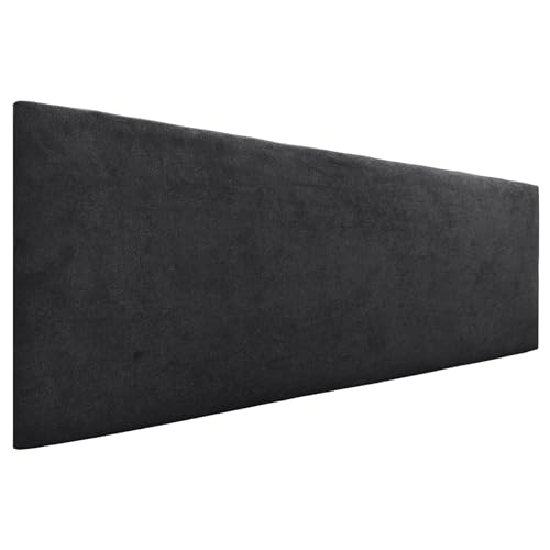 DHOME Kopfteil aus Kunstleder oder Stoff AQUALINE Glattes gepolstertes Kopfteil Luxusbett Kopfteil (Stoff Schwarz, 150cm (Betten 150/160)) von DHOME