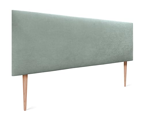 DHOME Kopfteil aus Kunstleder oder Stoff AQUALINE Glatt mit Beinen Kopfteil gepolstert Luxusbett Kopfteil (160x105cm Mit Füßen (Betten 150/160), Stoff Aquamarin) von DHOME