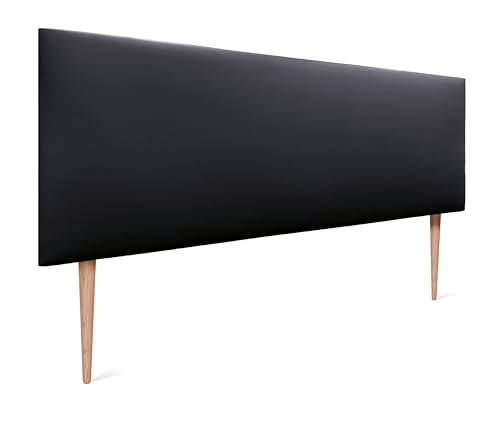 DHOME Kopfteil aus Kunstleder oder Stoff AQUALINE Glatt mit Beinen Kopfteil gepolstert Luxusbett Kopfteil (160x105cm Mit Füßen (Betten 150/160), Kunstleder Schwarz) von DHOME