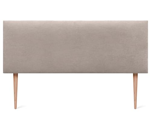 DHOME Kopfteil aus Kunstleder oder Stoff AQUALINE Glatt mit Beinen Kopfteil gepolstert Luxusbett Kopfteil (150x105cm Mit Füßen (Betten 150/160), Stoff Beige) von DHOME