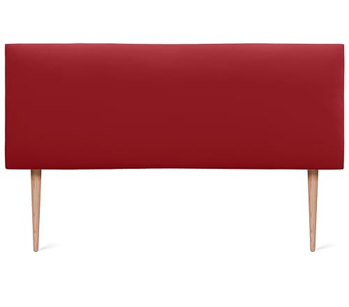 DHOME Kopfteil aus Kunstleder oder Stoff AQUALINE Glatt mit Beinen Kopfteil gepolstert Luxusbett Kopfteil (150x105cm Mit Füßen (Betten 70/80/90), Kunstleder Rot) von DHOME