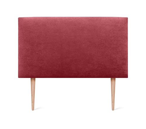 DHOME Kopfteil aus Kunstleder oder Stoff AQUALINE Glatt mit Beinen Kopfteil gepolstert Luxusbett Kopfteil (90x105cm Mit Füßen (Betten 70/80/90), Stoff Rot) von DHOME