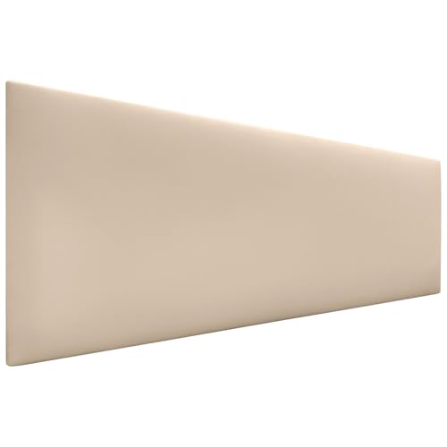 DHOME Kopfteil aus Kunstleder oder Stoff AQUALINE Glattes gepolstertes Kopfteil Luxusbett Kopfteil (Kuntsleder Beige, 135cm (Betten 120/135/140)) von DHOME