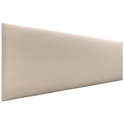 DHOME Kopfteil aus Kunstleder oder Stoff AQUALINE Glattes gepolstertes Kopfteil Luxusbett Kopfteil (Kuntsleder Beige, 145cm (Betten 120/135/140)) von DHOME