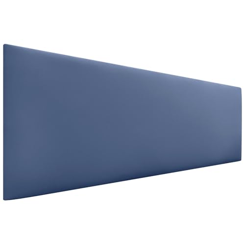 DHOME Kopfteil aus Kunstleder oder Stoff AQUALINE Glattes gepolstertes Kopfteil Luxusbett Kopfteil (Kuntsleder Blau, 150cm (Betten 150/160)) von DHOME